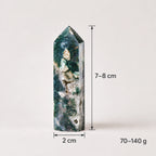 LumaStone green agate polished crystal column, a decorative crystal ornament ideal for crystal decor displays.
