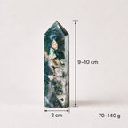 LumaStone green agate crystal column, polished, for elegant crystal decor and decorative ornament.
