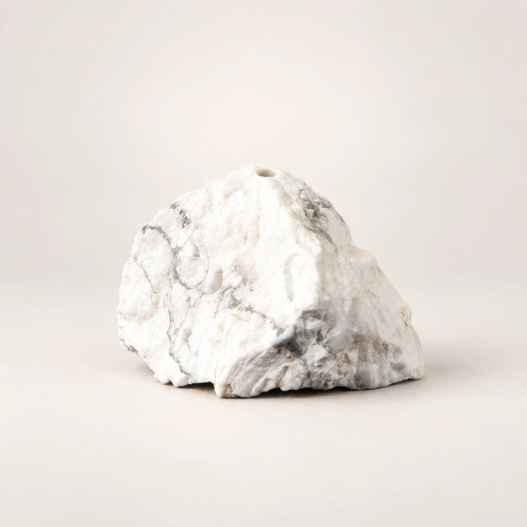 LumaStone Natural Stone Incense Holder – White turquoise variant