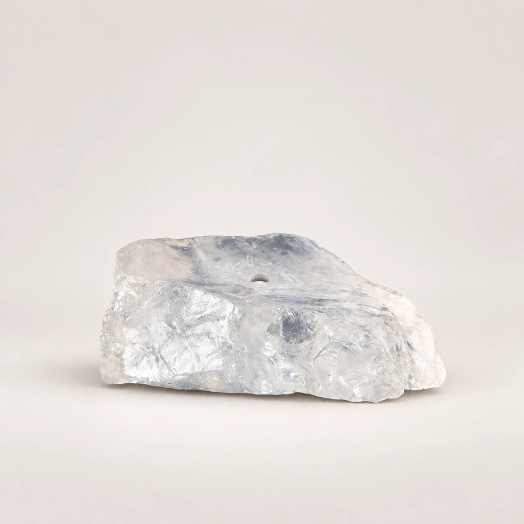 LumaStone Natural Stone Incense Holder – White crystal variant