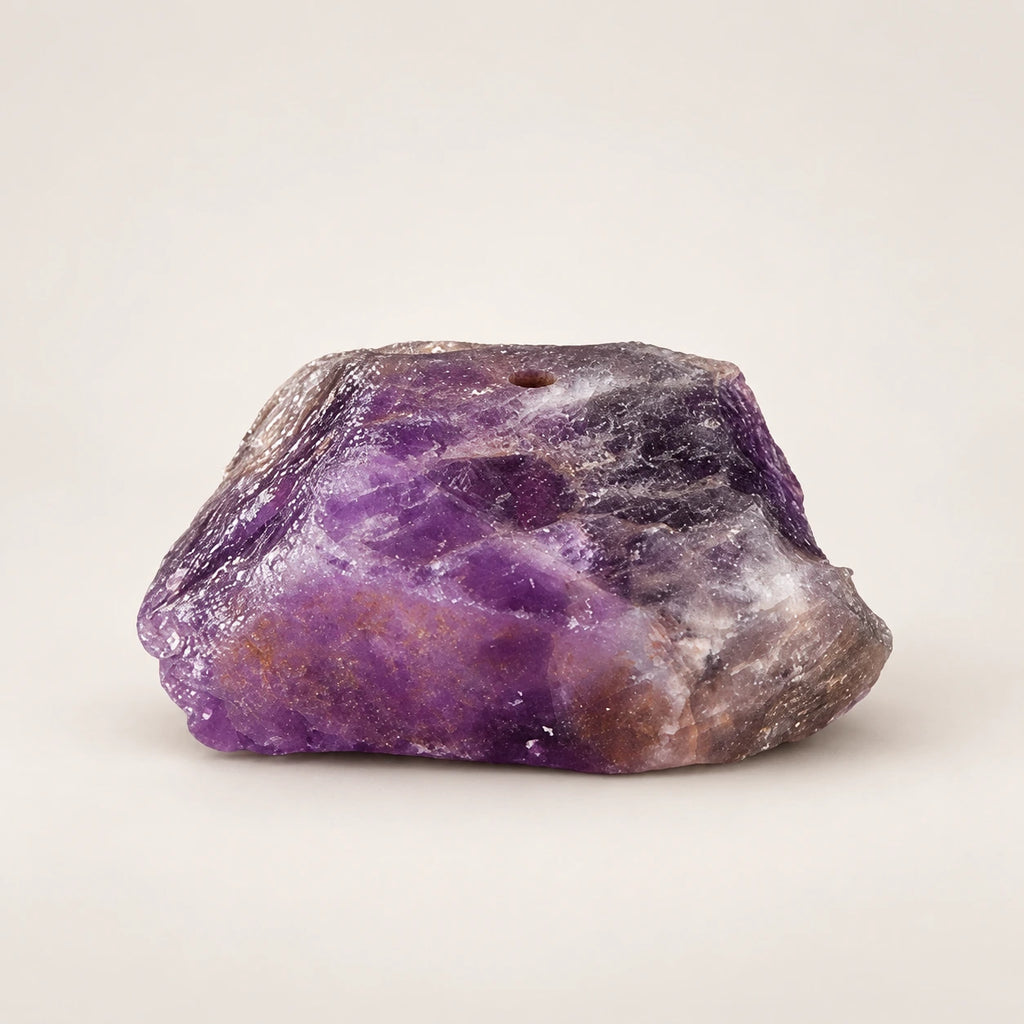 LumaStone Natural Stone Incense Holder – Amethyst variant