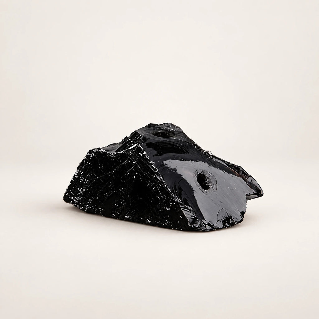 LumaStone Natural Stone Incense Holder – Obsidian variant
