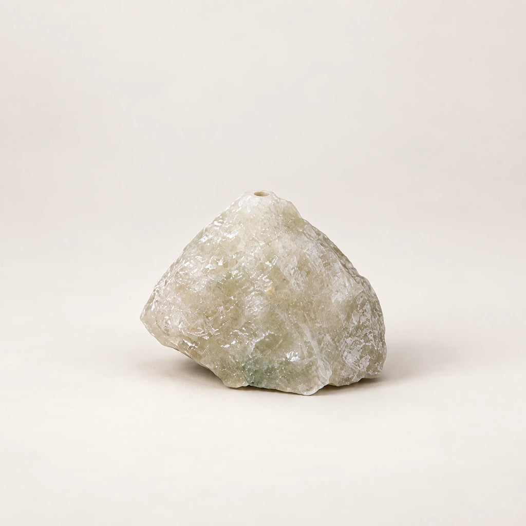 LumaStone Natural Stone Incense Holder – Green strawberry crystal variant