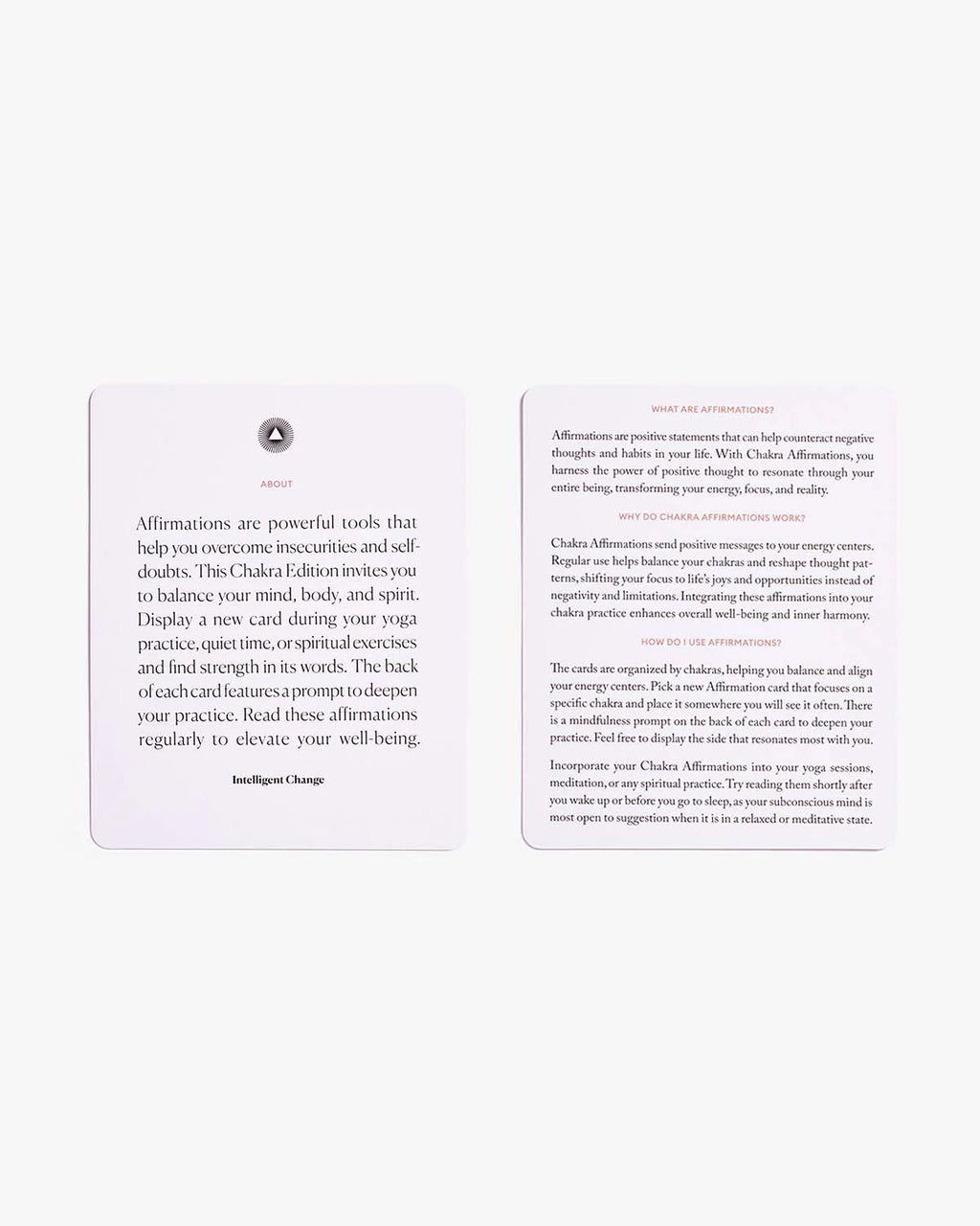 Mindful Affirmations for Chakra Balancing card deck by Intelligent Change