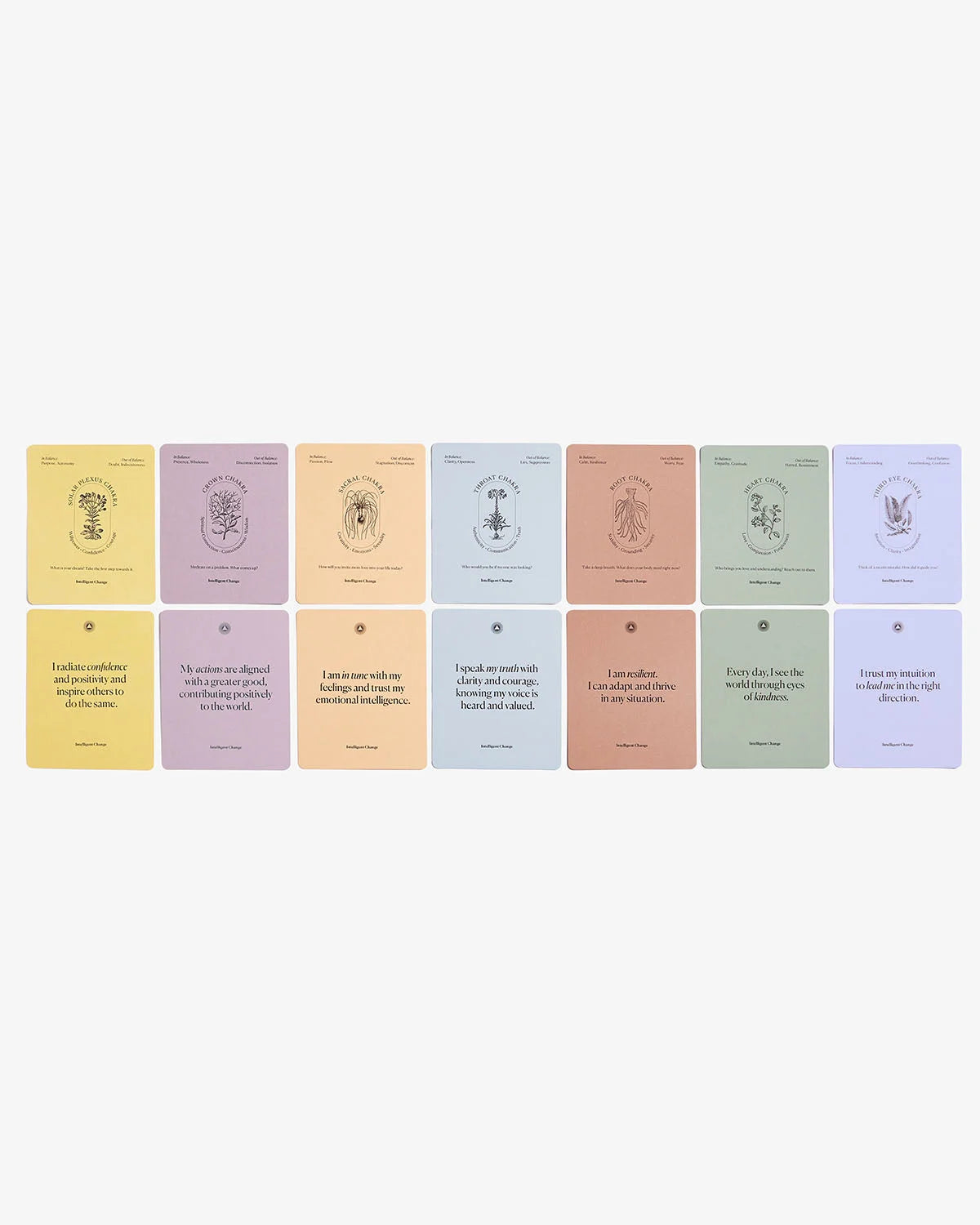 Mindful Affirmations for Chakra Balancing card deck by Intelligent Change