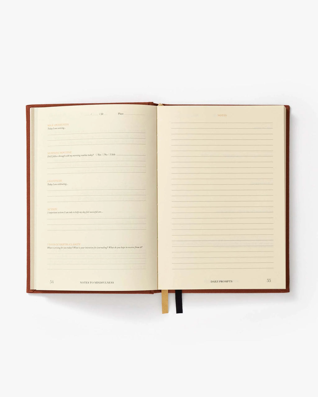 Sunset Orange Notes to Mindfulness Journal interior