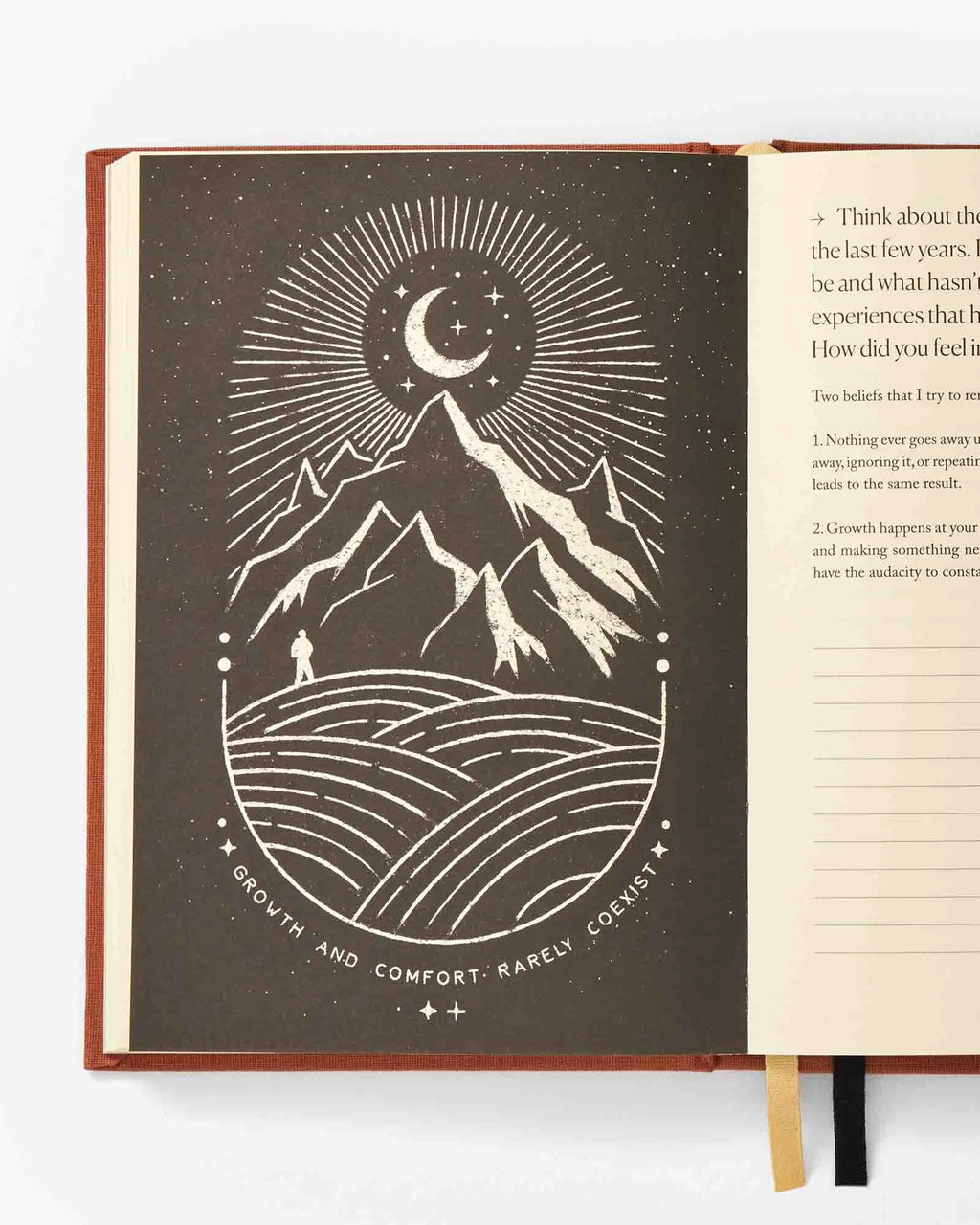 Sunset Orange Notes to Mindfulness Journal interior pages