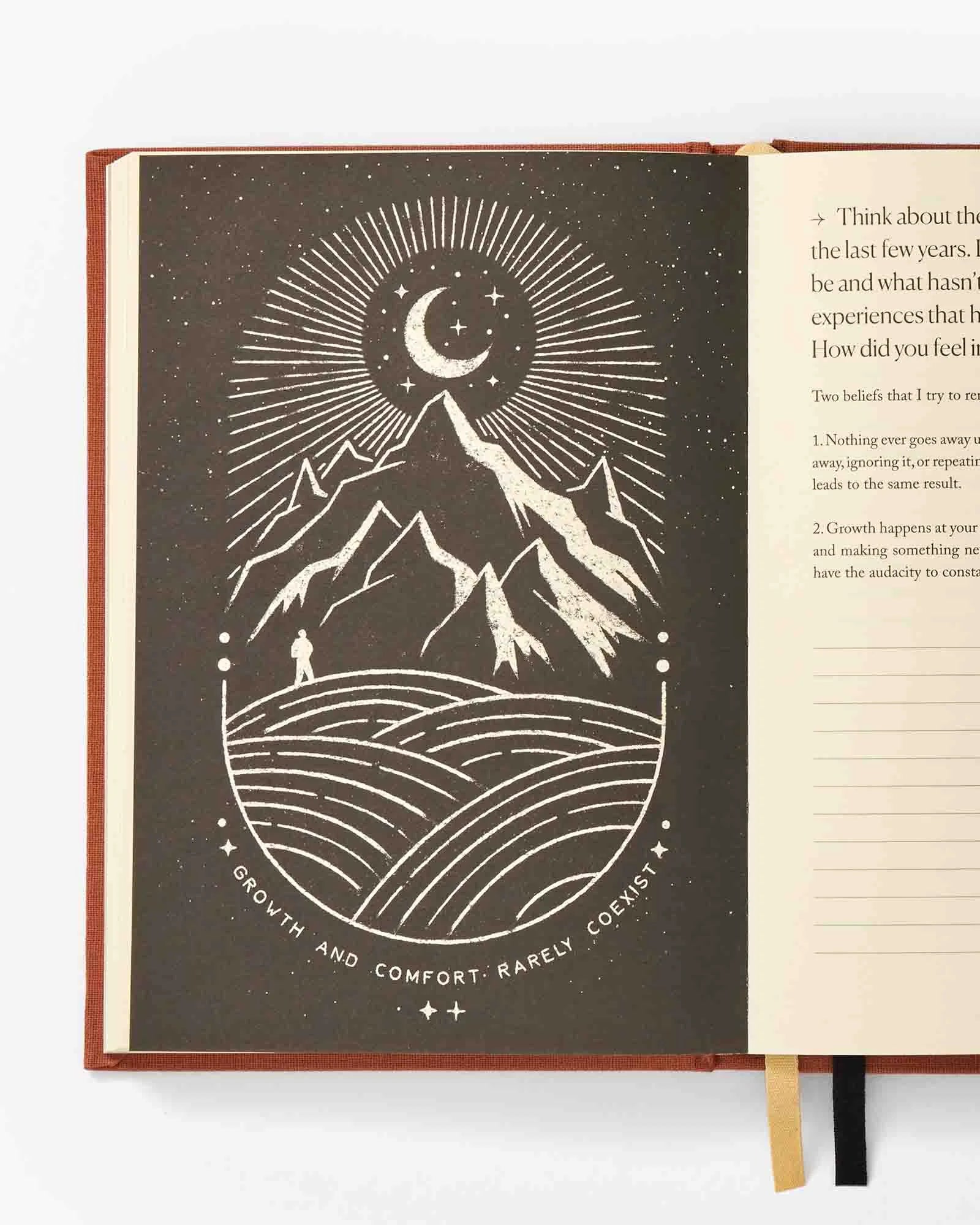 Sunset Orange Notes to Mindfulness Journal interior pages