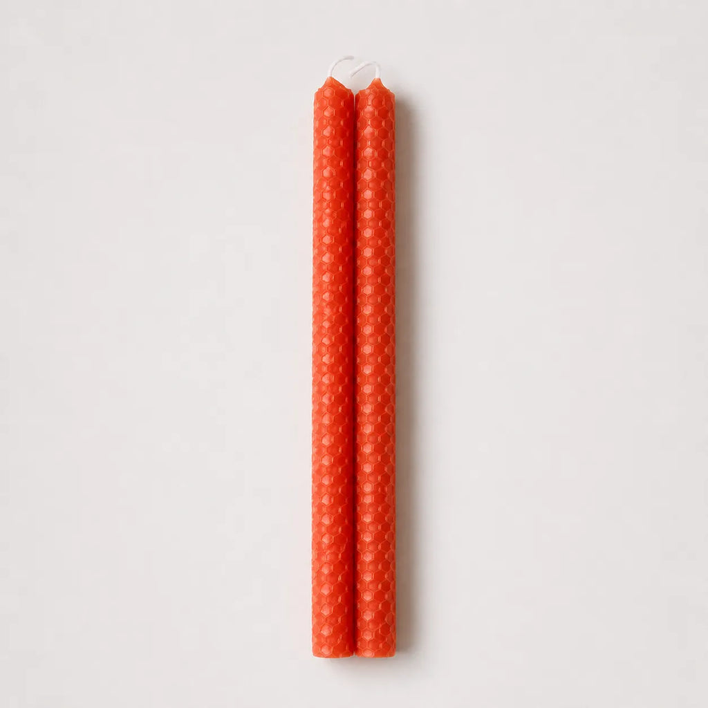 StillAura 25 cm pure beeswax taper candle set, elegant decorative candles for living room decor.