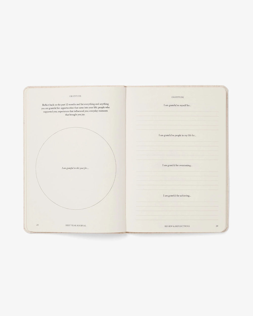 Intelligent Change Best Year Journal Essential Blue open page showing prompts
