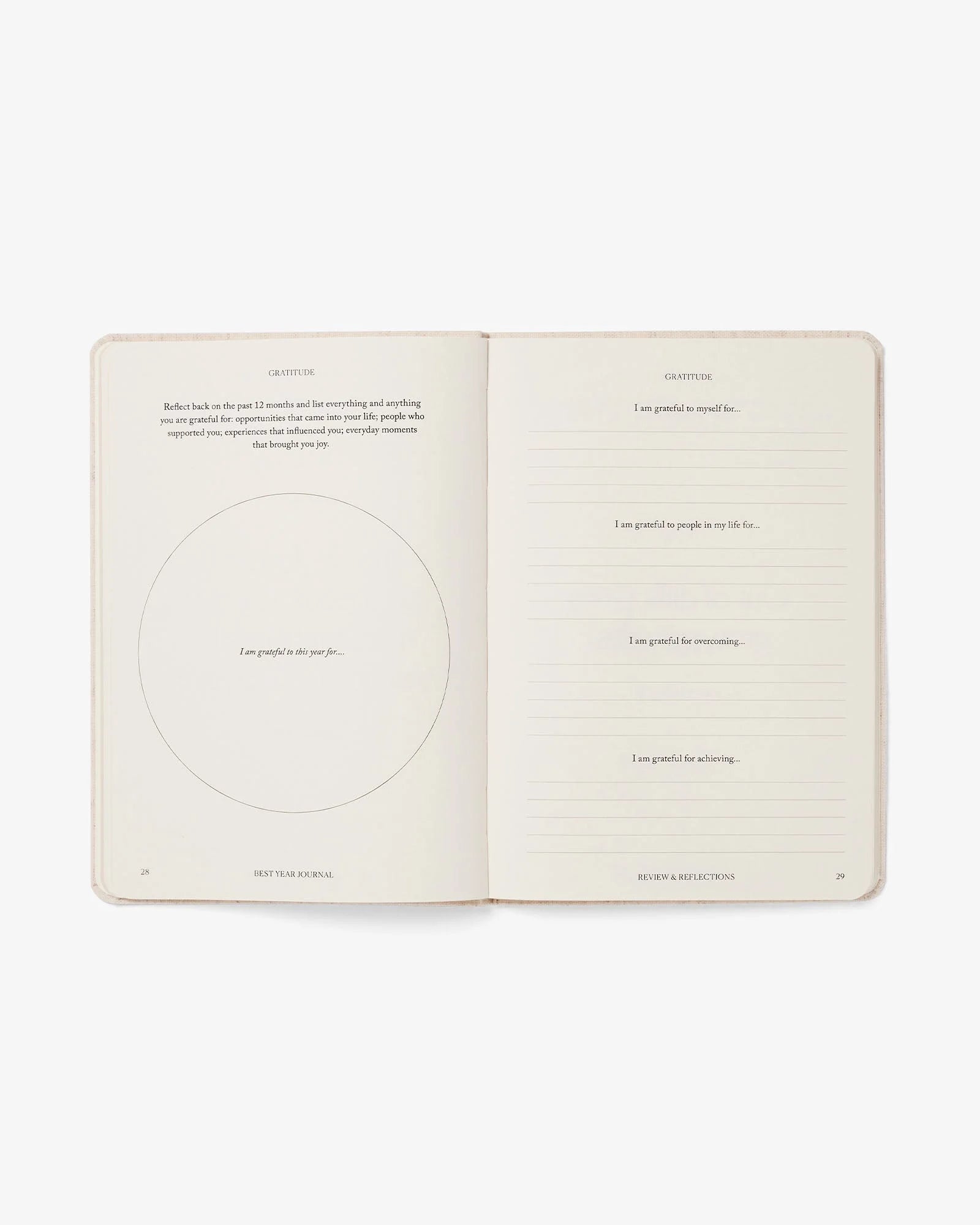 Intelligent Change Best Year Journal Essential Blue open page showing prompts