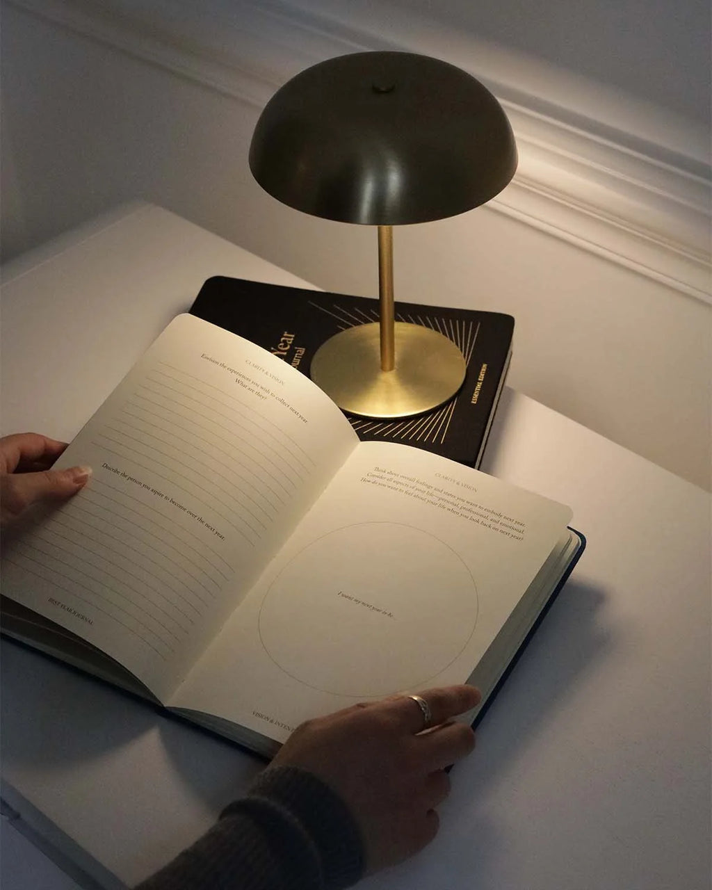 Intelligent Change Best Year Journal Essential Blue being used for reflection