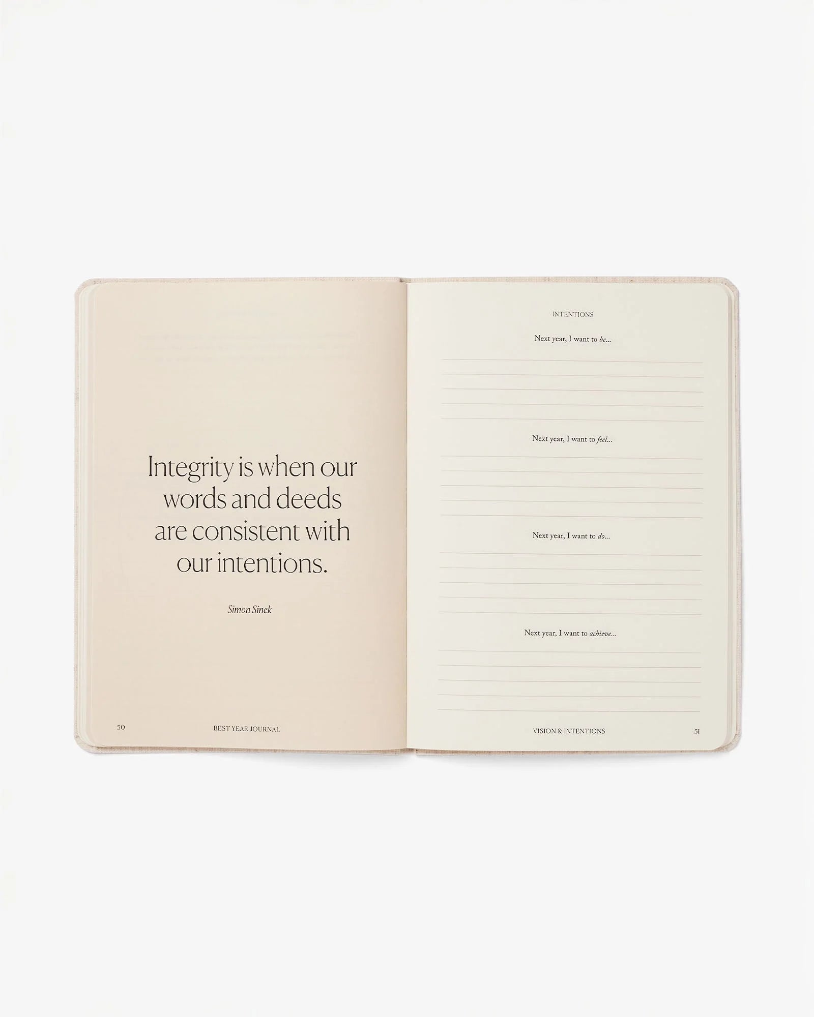 Intelligent Change Best Year Journal Essential Blue detail of binding
