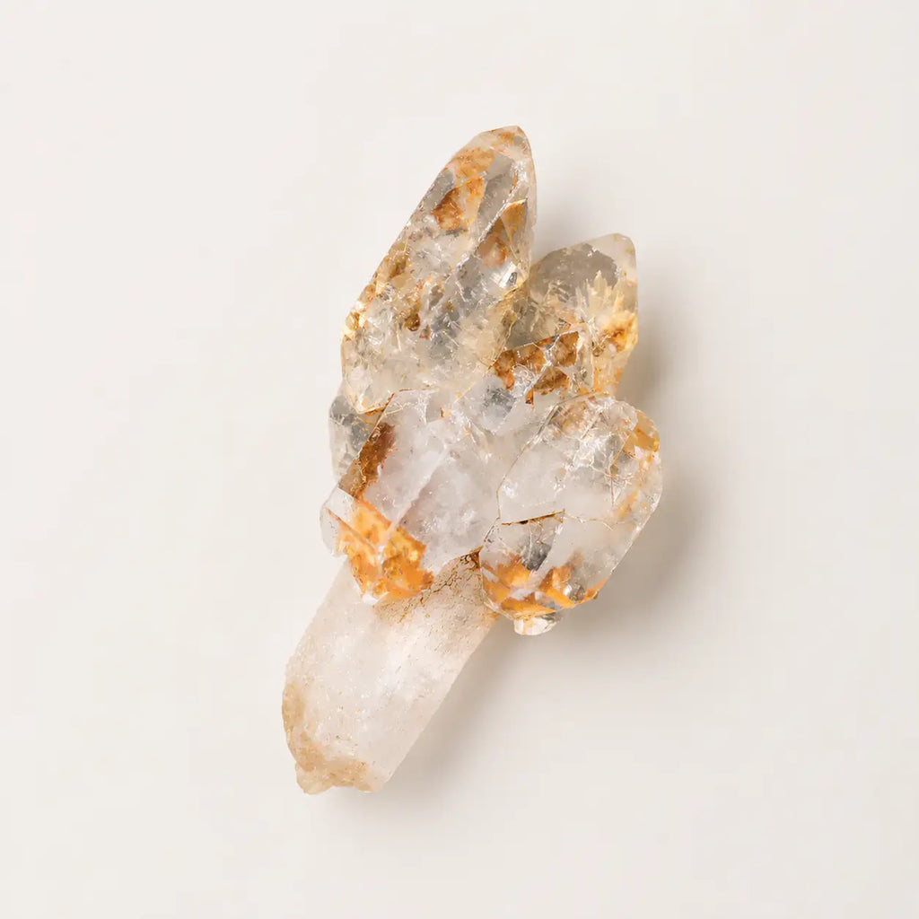 LumaStone Natural White Crystal Rough Stone, raw geometric crystal ideal for decorative objects or crystal keychains.
