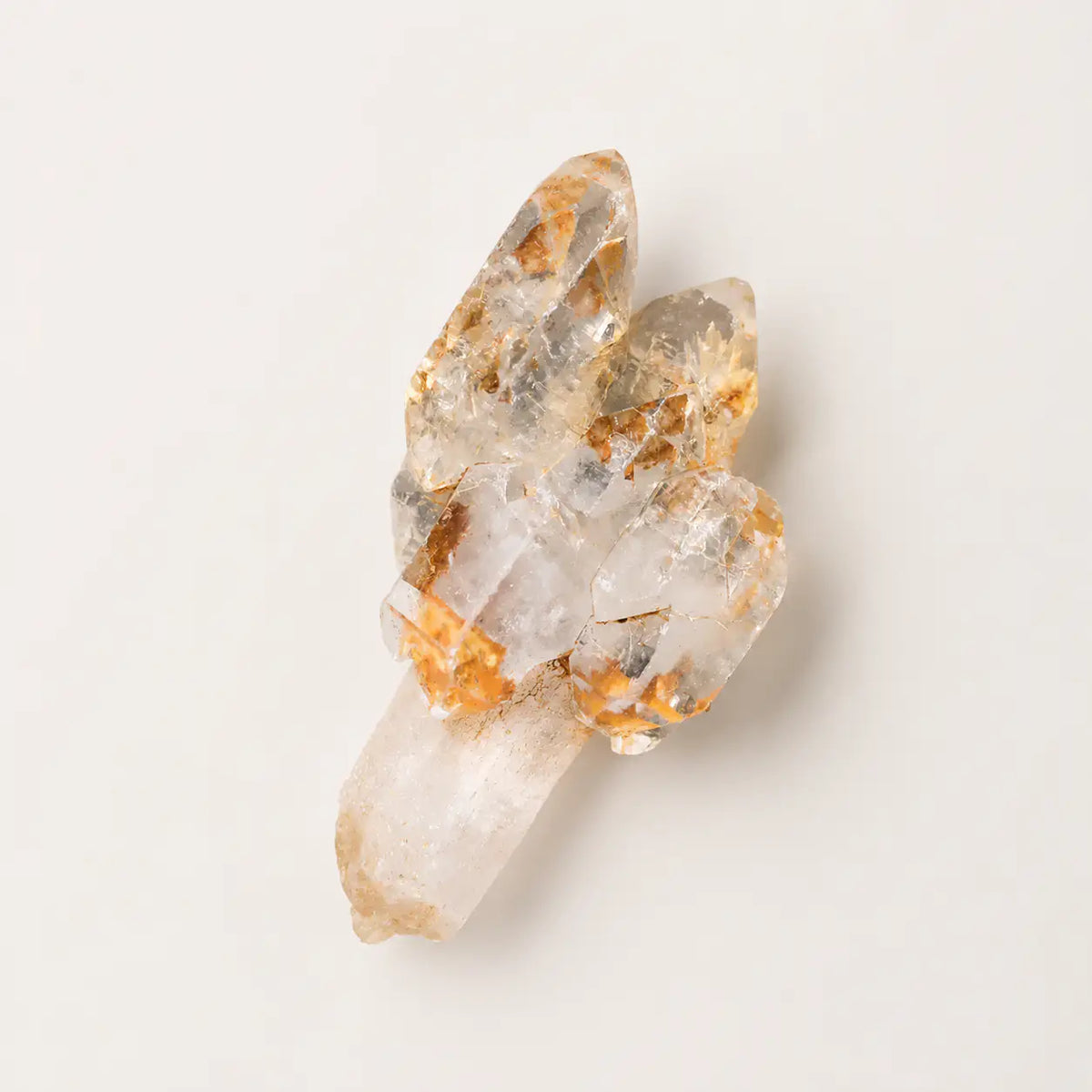LumaStone Natural White Crystal Rough Stone, raw geometric crystal ideal for decorative objects or crystal keychains.