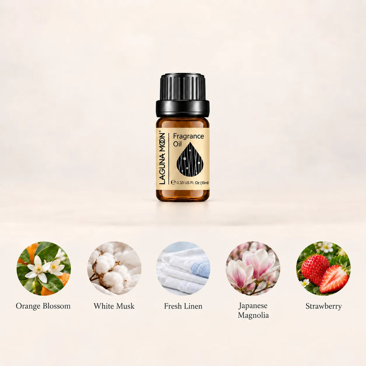 StillAura Lagunamoon 10 ml fragrance oil, a small amber bottle for home fragrance devices.