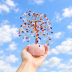 LumaStone crystal tree decor with pink crystal base