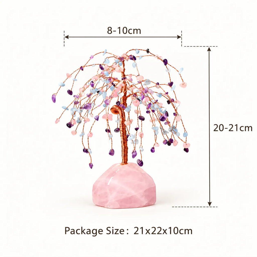 LumaStone Natural Powder Crystal Base Fortune Tree