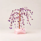 LumaStone crystal tree decor with pink crystal base - Amethyst