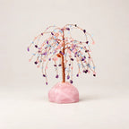LumaStone crystal tree decor with pink crystal base - Pink blue amethyst