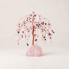 LumaStone crystal tree decor with pink crystal base - Pink Amethyst