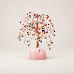 LumaStone crystal tree decor with pink crystal base - Colorful crystal