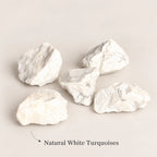 Natural white turquoise rough diffuser stones.