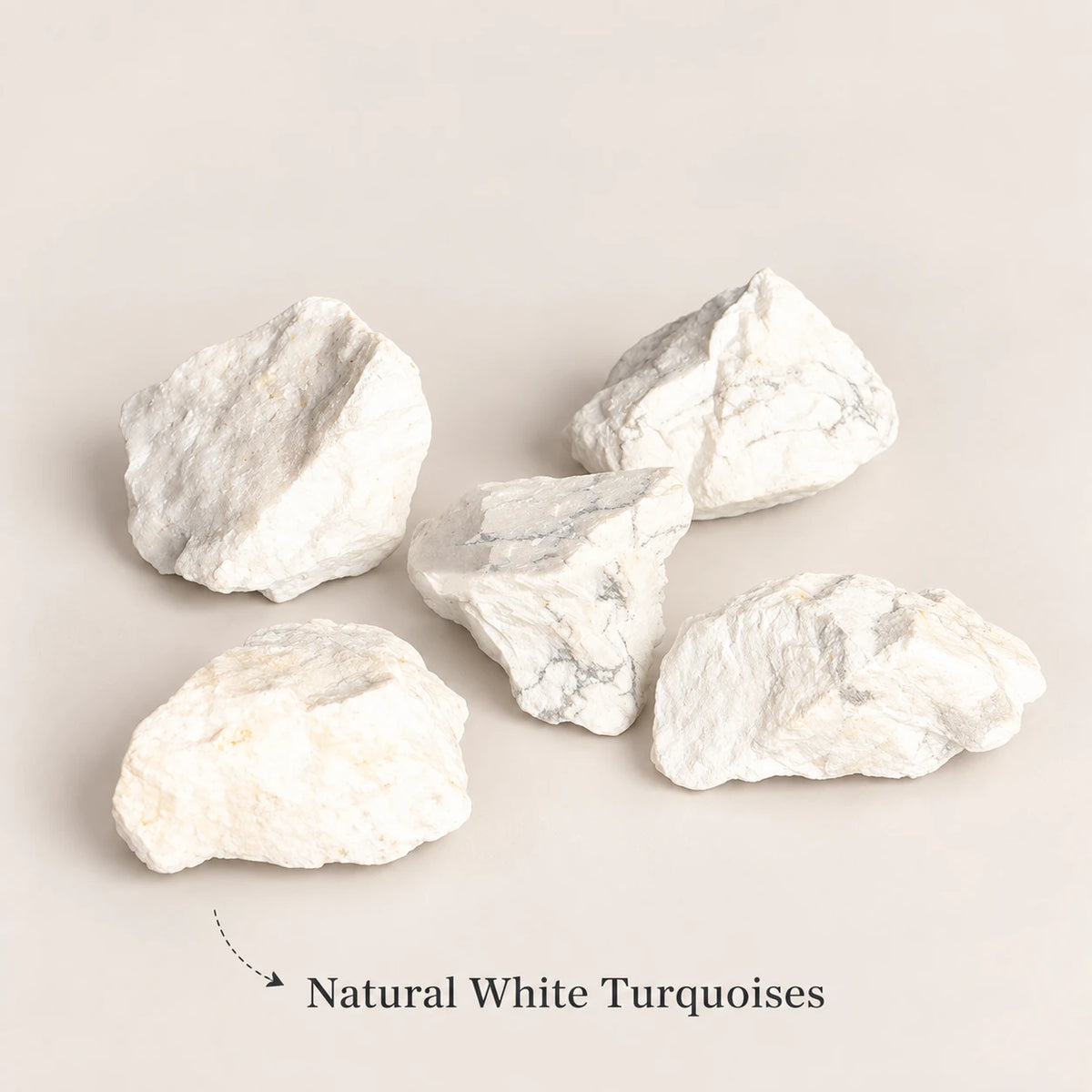 Natural white turquoise rough diffuser stones.