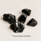 Natural black obsidian rough diffuser stones.