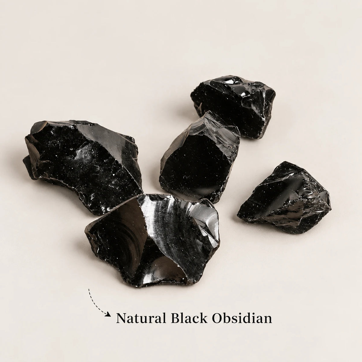 Natural black obsidian rough diffuser stones.