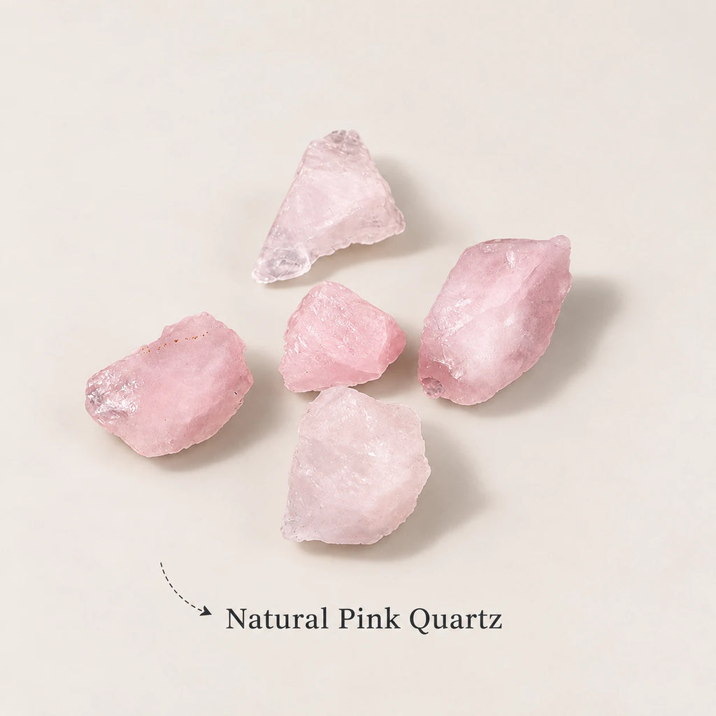 Natural pink quartz rough diffuser stones.