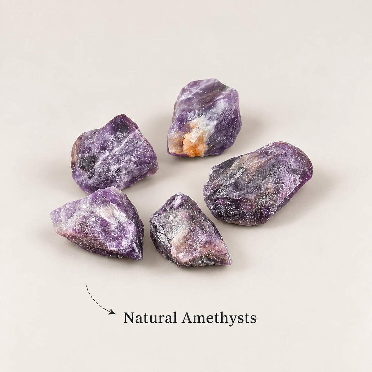 Natural amethyst rough diffuser stones.