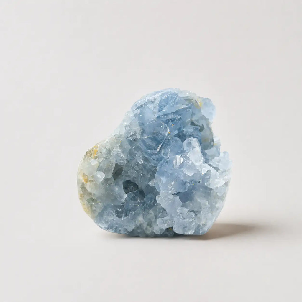 LumaStone original cyan mineral crystal geometric decoration. Natural stone decor with blue hues, perfect as a crysta...