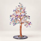 Natural Crystal Crushed Stone Fortune Tree Ornament — Fluorite