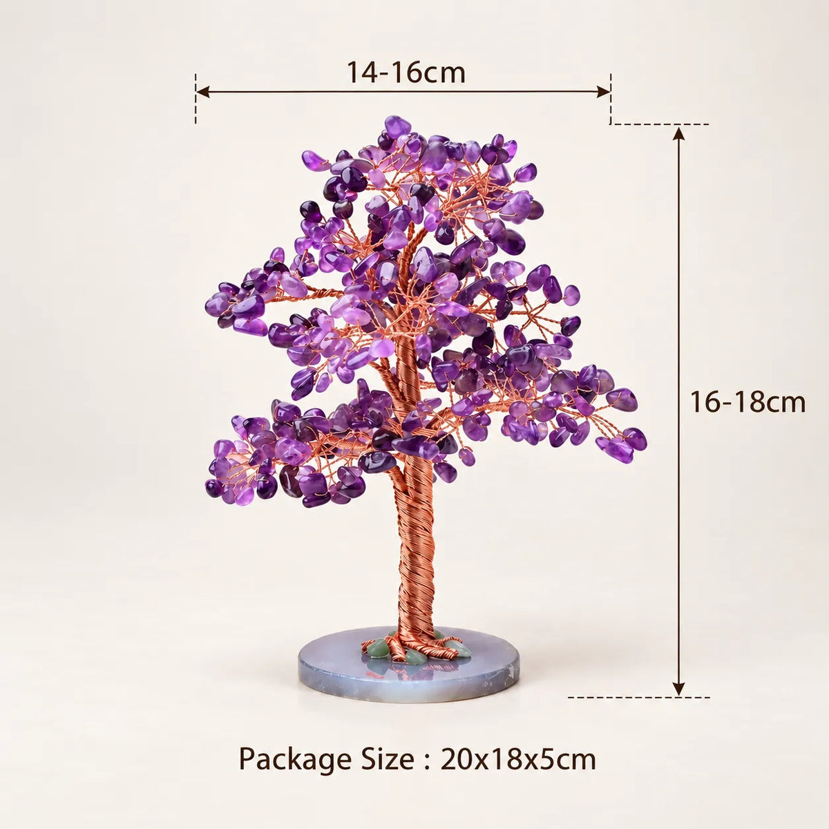 LumaStone Natural Crystal Crushed Stone Fortune Tree Ornaments