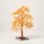 Natural Crystal Crushed Stone Fortune Tree Ornament — Citrine
