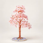 Natural Crystal Crushed Stone Fortune Tree Ornament — Pink Crystal