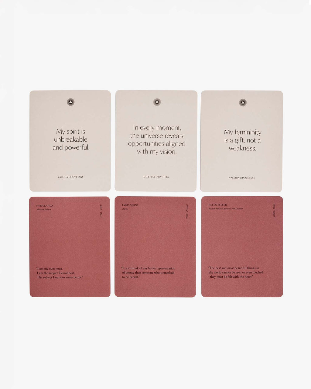 Intelligent Change Mindful Affirmations for Women card fronts and quote backs