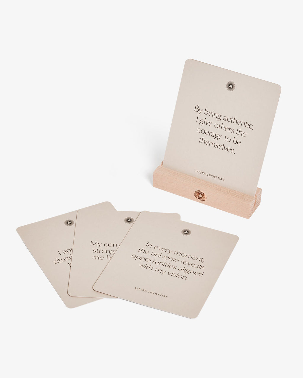 Intelligent Change Mindful Affirmations for Women cards with wooden stand