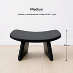 StillAura solid wood meditation bench for zen seating; Japanese style mindfulness chair.