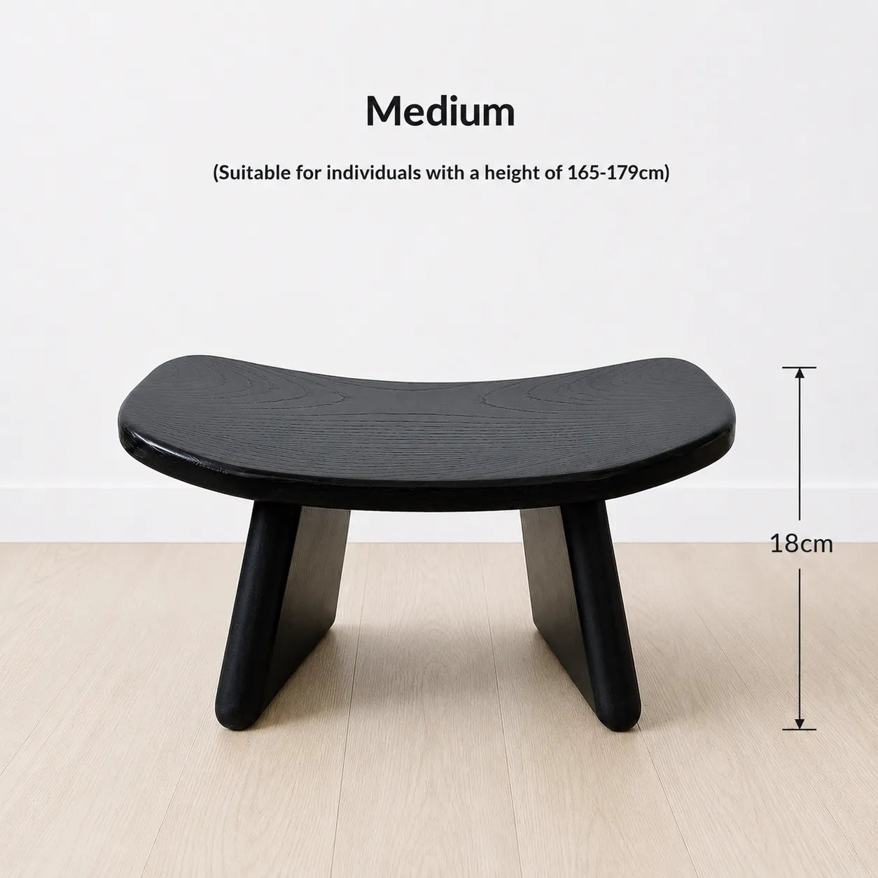 StillAura solid wood meditation bench for zen seating; Japanese style mindfulness chair.