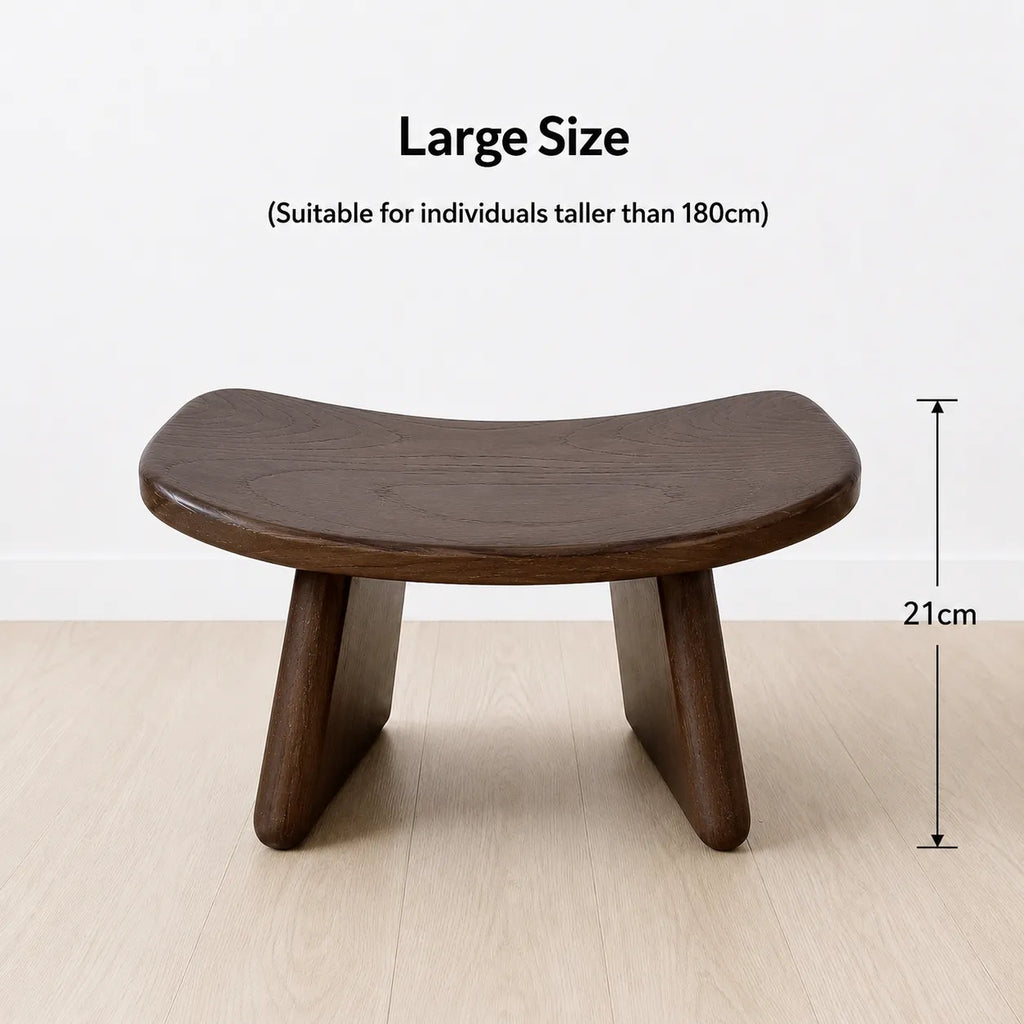 StillAura solid wood meditation bench, ergonomic zen seating for mindfulness practice