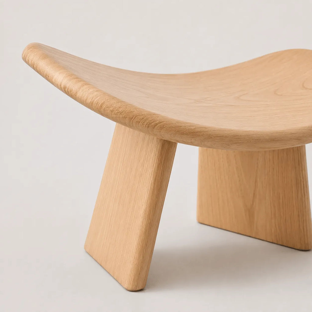 StillAura solid wood meditation bench, a Japanese style zen seating for mindfulness practice.