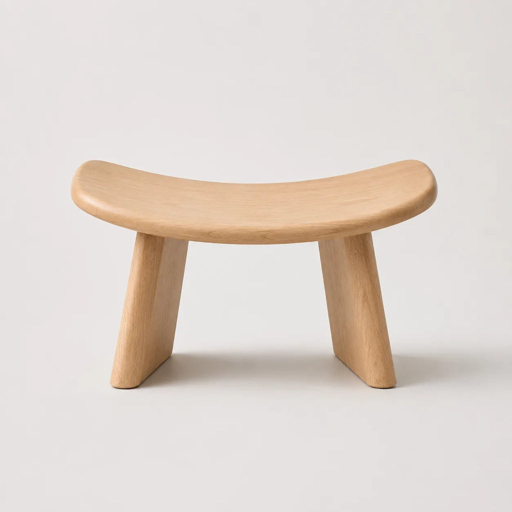 StillAura solid wood meditation bench, natural finish zen seating for mindful practice