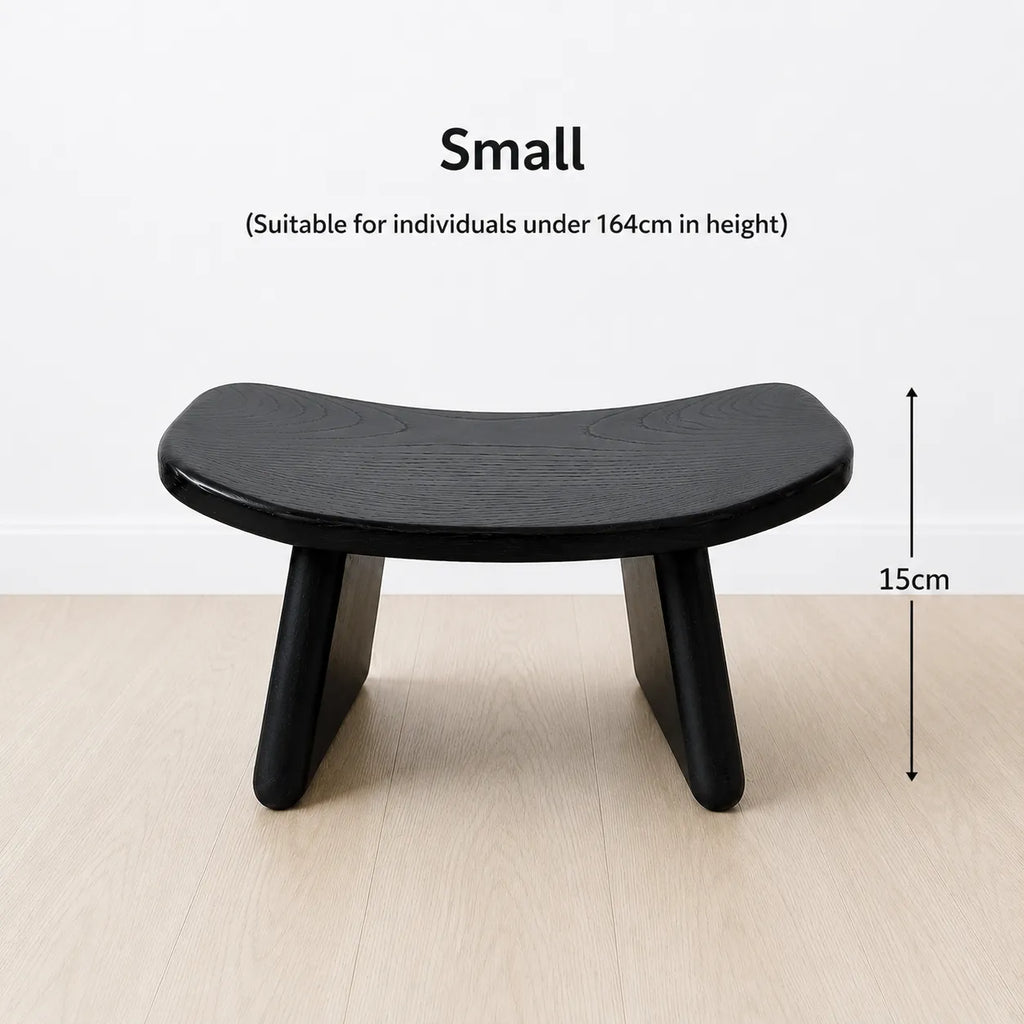 StillAura solid wood meditation bench for zen seating, a mindfulness chair with Japanese style.
