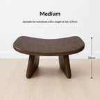 StillAura solid wood meditation bench for zen seating, a natural wood mindfulness chair in Japanese style.