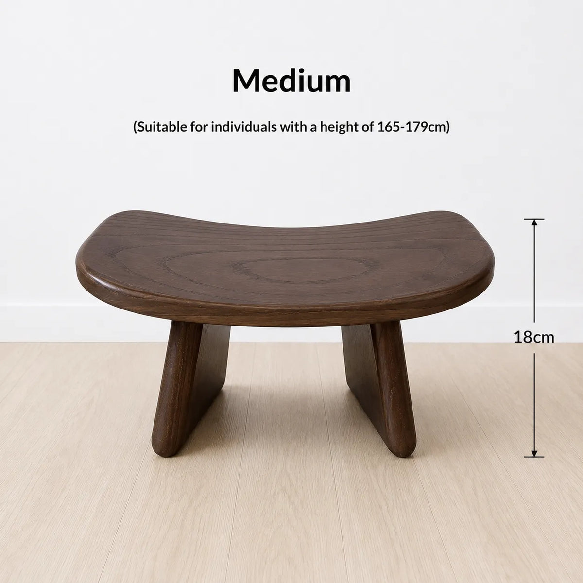StillAura solid wood meditation bench for zen seating, a natural wood mindfulness chair in Japanese style.