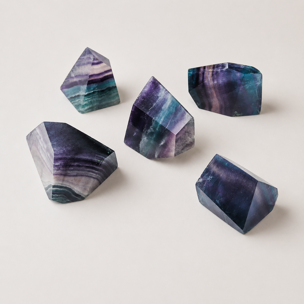 Rainbow Fluorite Polyhedron Ornament