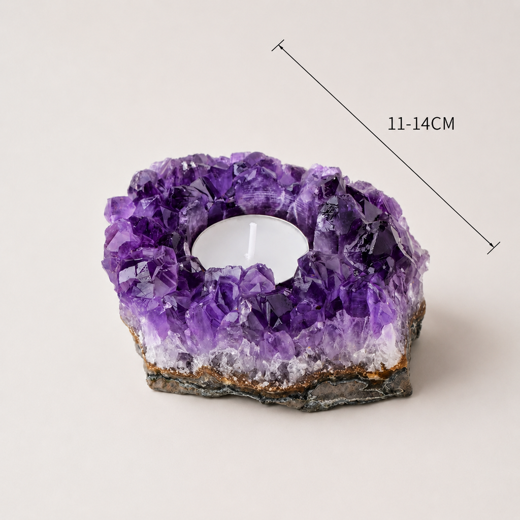 Natural Amethyst Candle Holder Ornaments