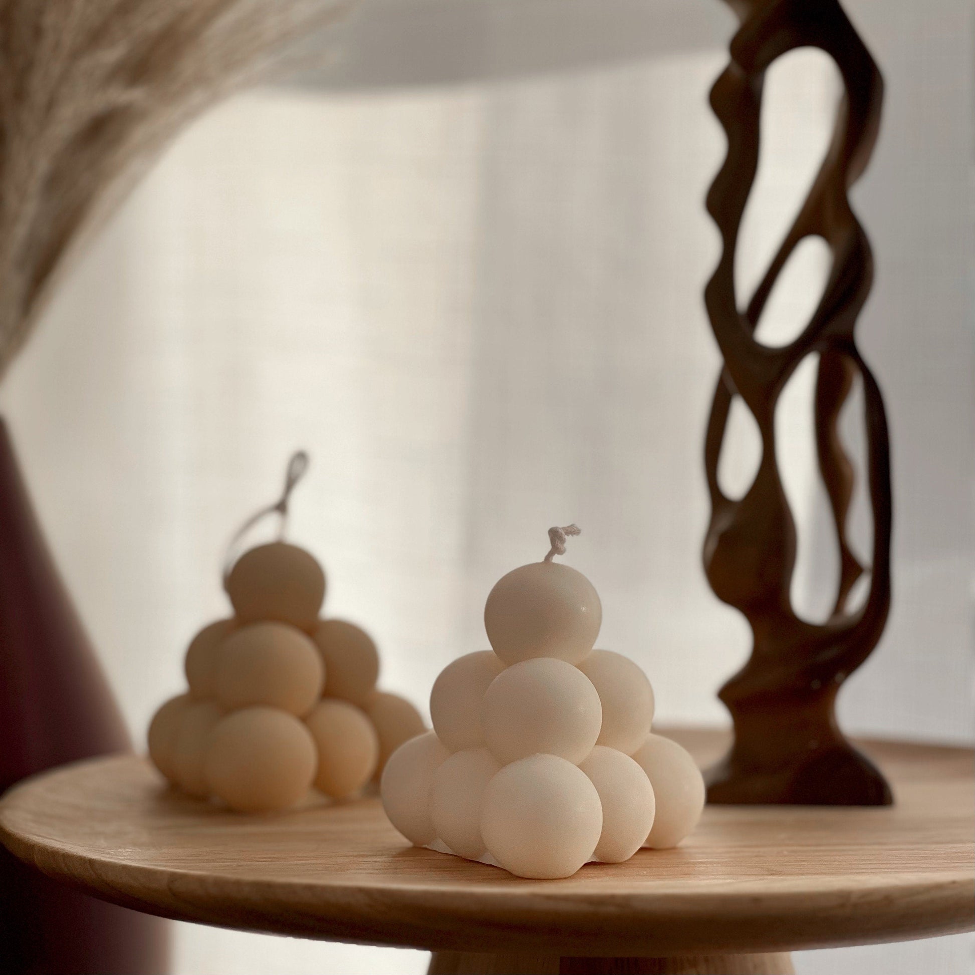 Bubble Pyramid Candle | Soy Shaped Candle | Decorative Candle | Aesthetic Candle | Minimalistic Decor | Unscented Candles | Unique Candle |-0